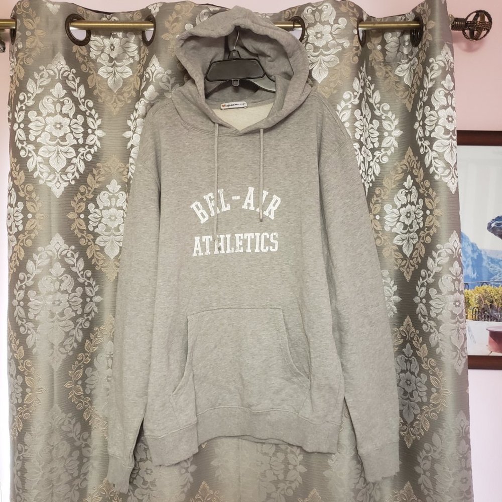 Bel-Air Athletics Logo Graphic Hoodie, Size Large in Melange Grey